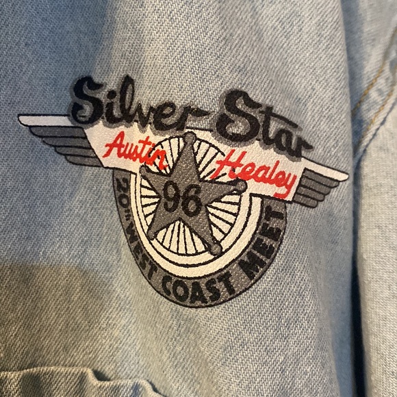 Vintage Western Concepts Silver Star denim button down size medium - Picture 2 of 5